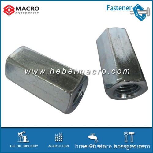 high tensile carbon steel hexagonal M12 hex coupling nut